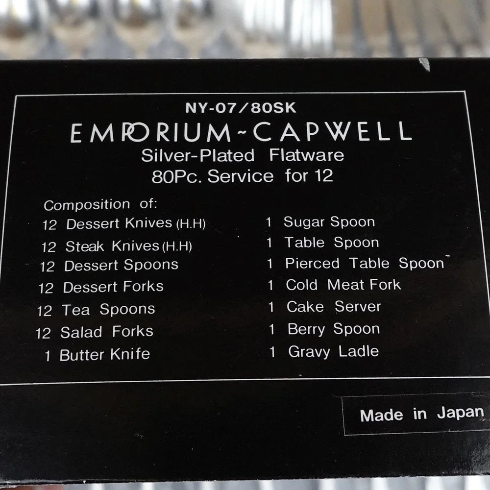 Vintage Emporium Capwell Silver Plated Flatware Set Antoinette Japan Incomplete
